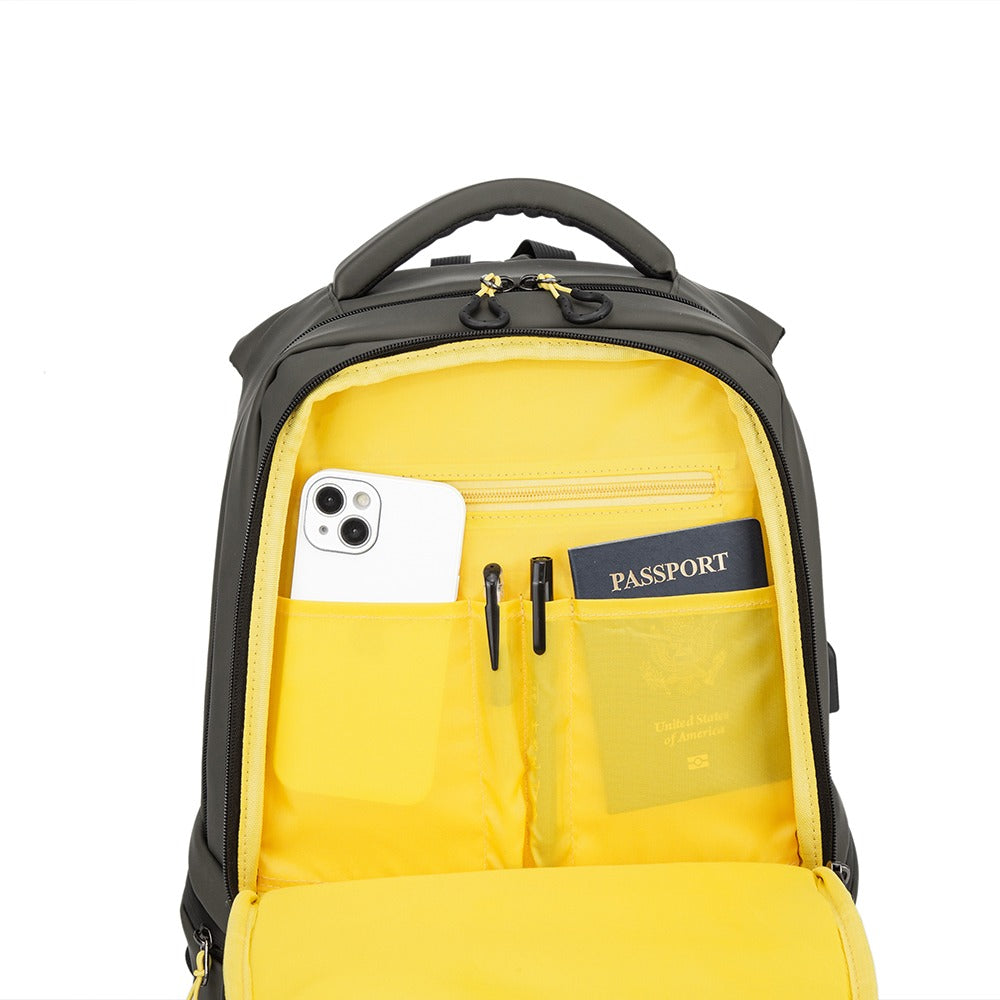 Mochila Executiva Escolar Com divisória Para Notebook Com entrada Usb Rubber Verde