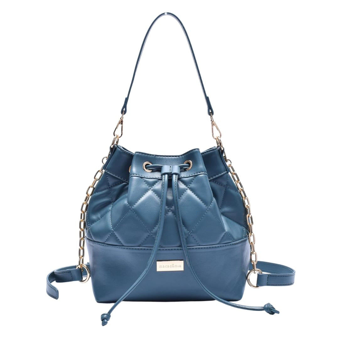 Bolsa Macadamia Bucket Matelasse Navy