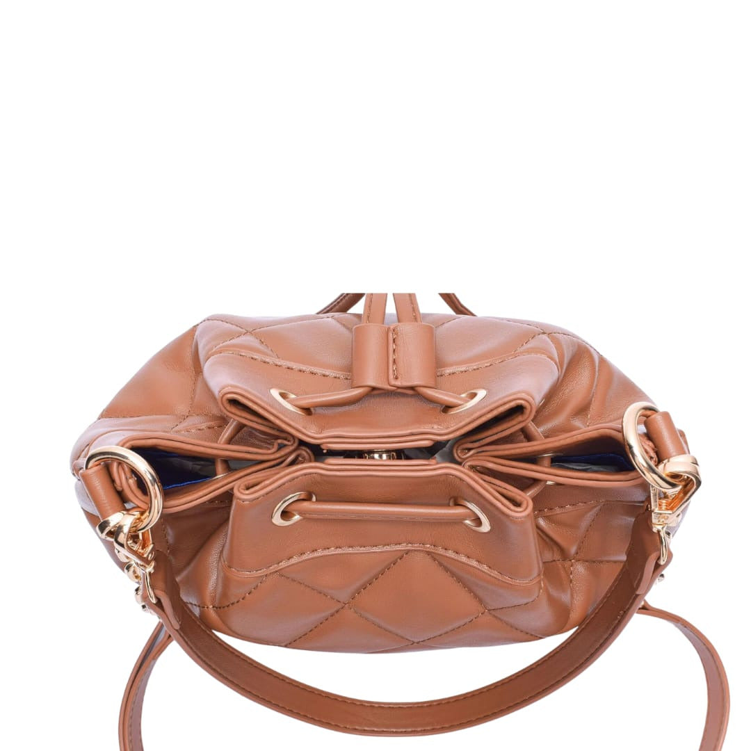 Bolsa Macadamia Bucket Matelasse Caramelo