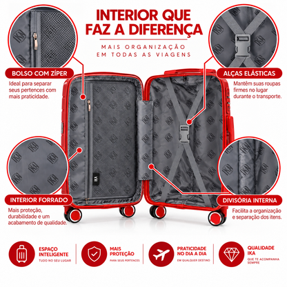 Mala De Viagem Pequena De Bordo 10 kg Polipropileno Sammy Vermelha