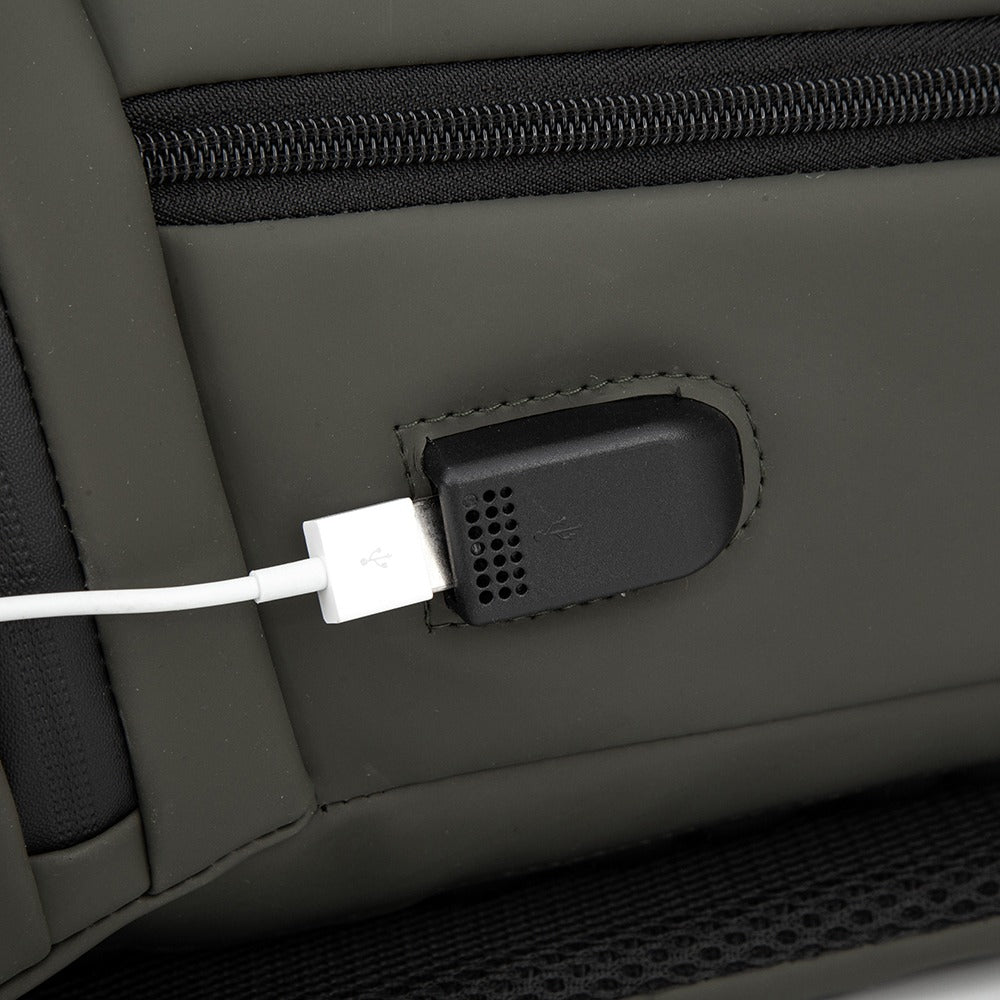 Mochila Executiva Escolar Com divisória Para Notebook Com entrada Usb Rubber Verde