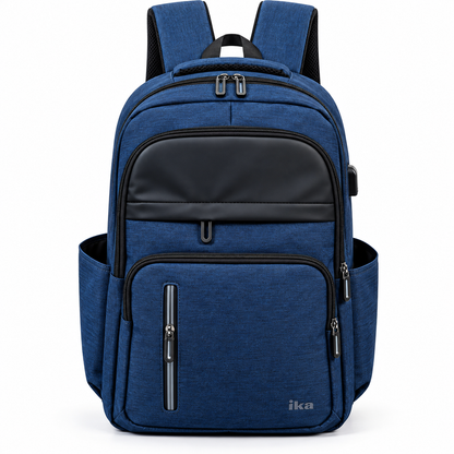 Mochila Executiva Escolar Porta notebook 15″ Com entrada USB Pacto Azul