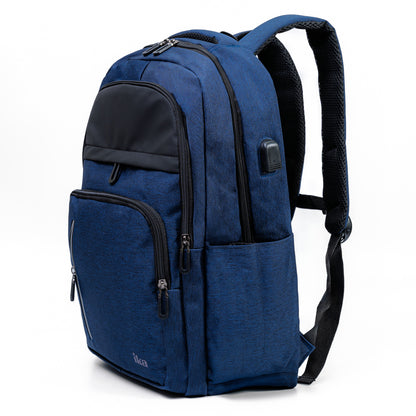 Mochila Executiva Escolar Porta notebook 15″ Com entrada USB Pacto Azul