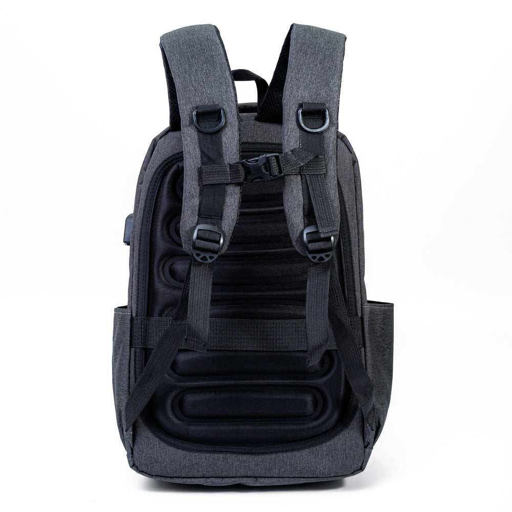 Mochila Executiva Escolar Porta notebook 15″ Com entrada USB Pacto Cinza