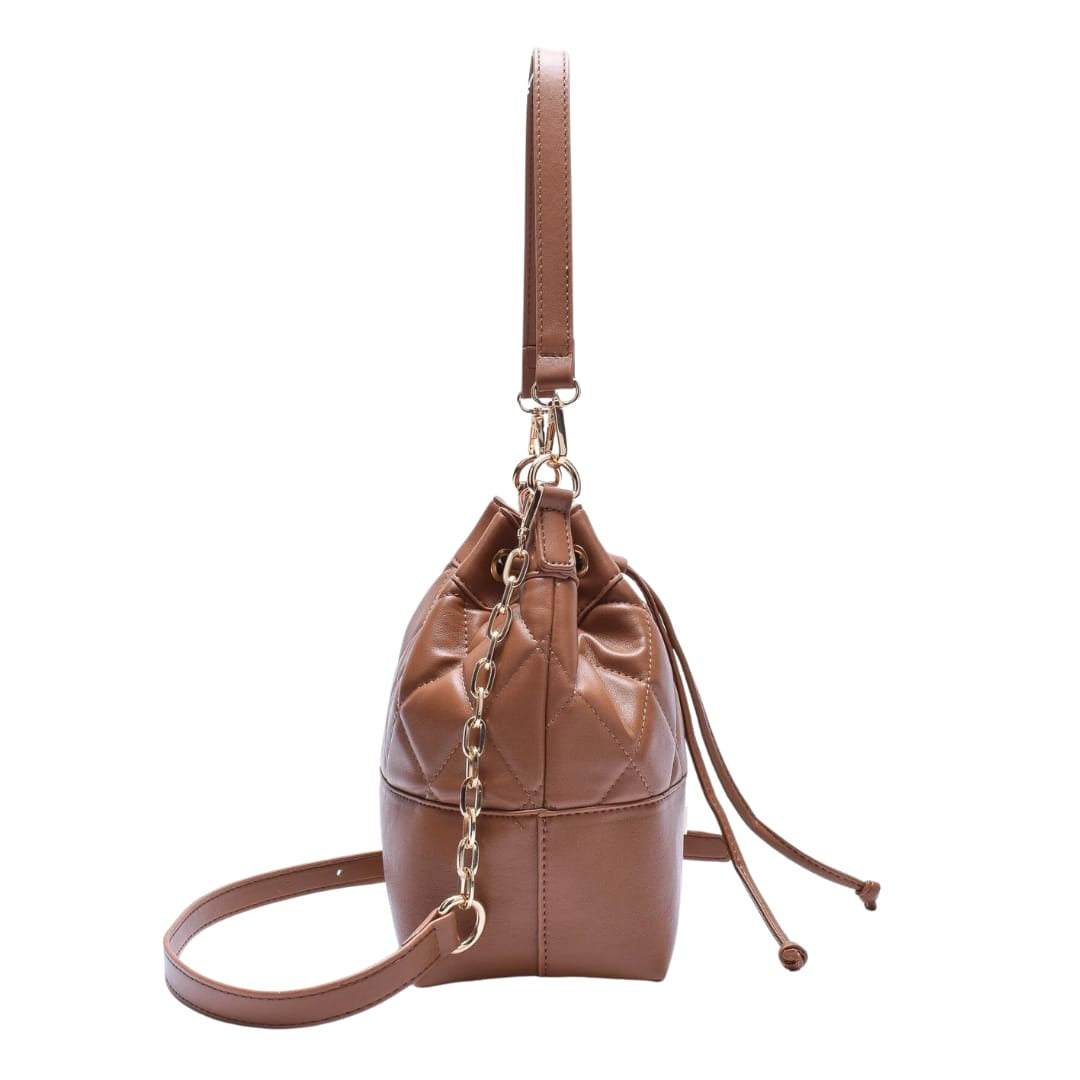 Bolsa Macadamia Bucket Matelasse Caramelo